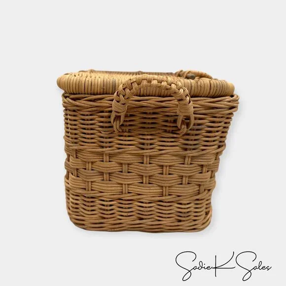 Small Lidded Rattan Decorative Basket Brown - Threshold Studio McGee, Target - Picture 6 of 11